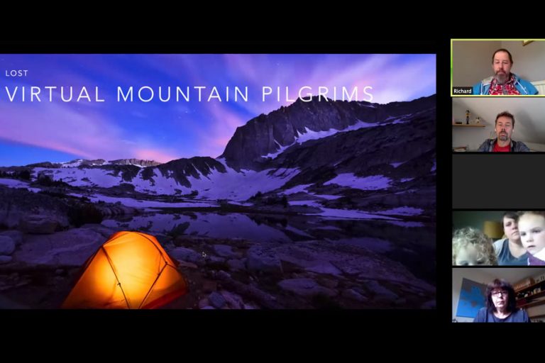 A screenshot from Virtual Mountain Pilgrims event as part of the training