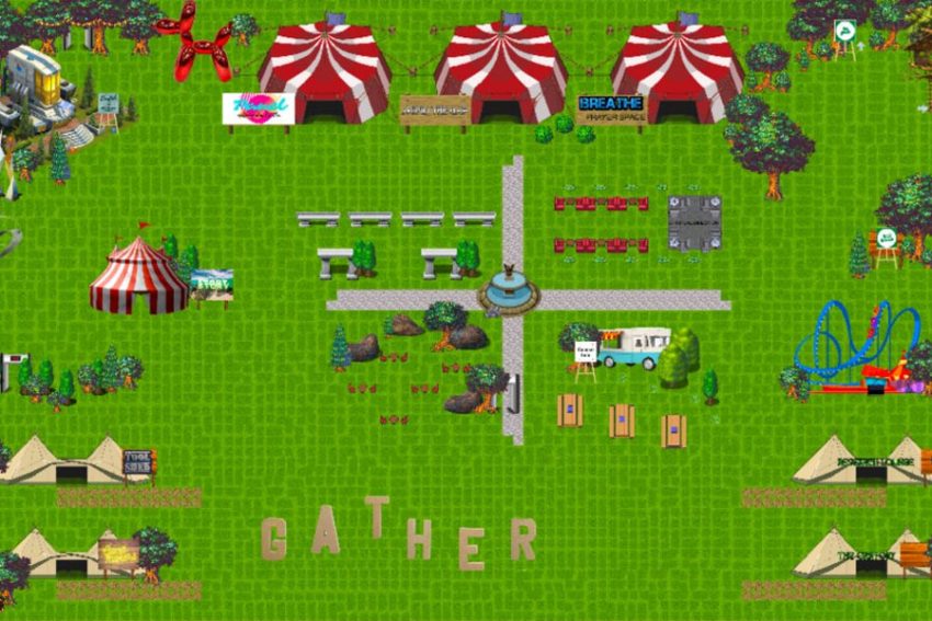 Screenshot of Gather festival environment